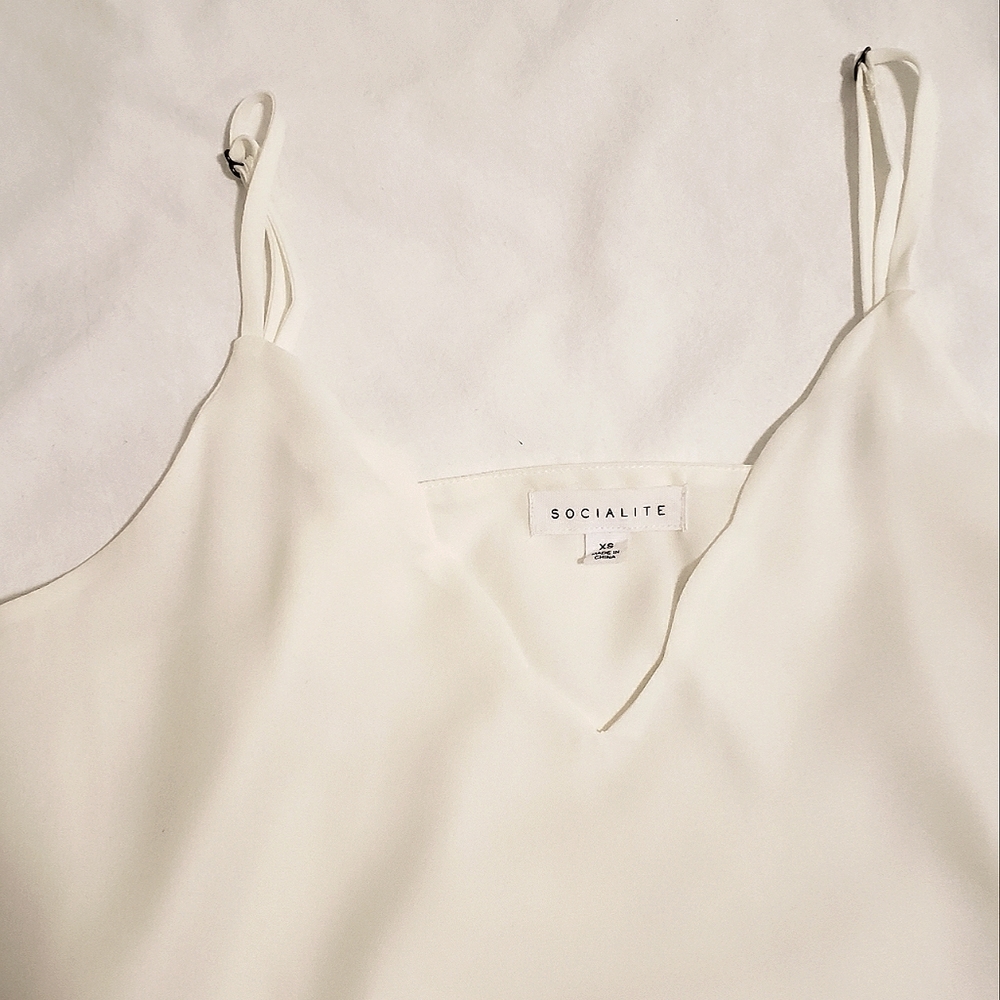 Zara - Socialite - Tank Top - Adjustable Straps - Cream - Flowy - XS